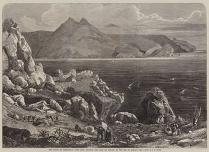 El Punto di Campanella, desde Capri, mostrando la Gola o Garganta de la Bahía de Nápoles de William Wood Deane